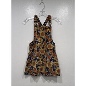 Cynthia Rowley Sunflower Print Overall Dress Girls Size 7 Colorful Fun Artsy